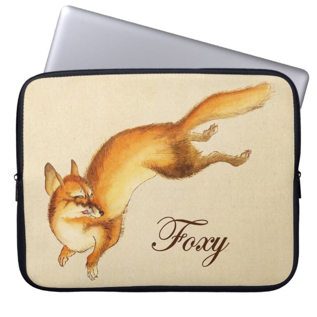 Capa Para Notebook "Foxy" - Esboço japonês venenoso de uma raposa (Frente)