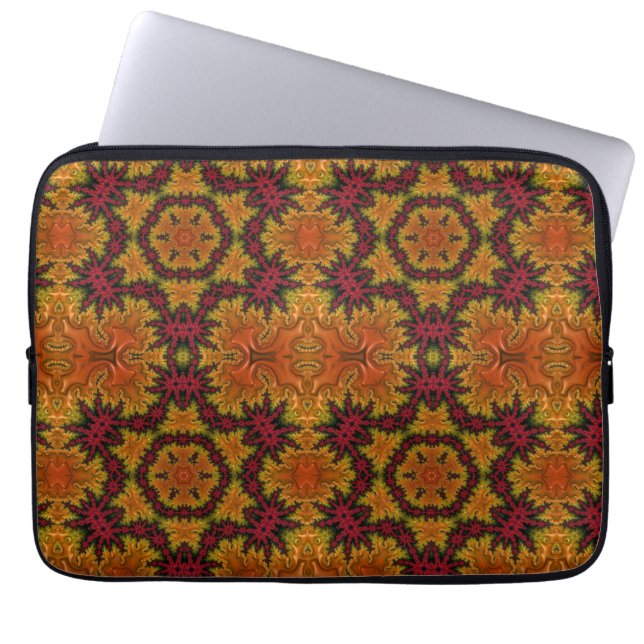 Capa Para Notebook Fractal Bloom em Matizes do outono (Frente)