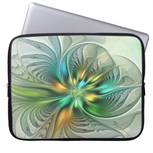 Capa Para Notebook Fractal de Flor Abstrato moderna fantasia colorida
