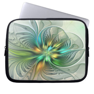 Capa Para Notebook Fractal de Flor Abstrato moderna fantasia colorida