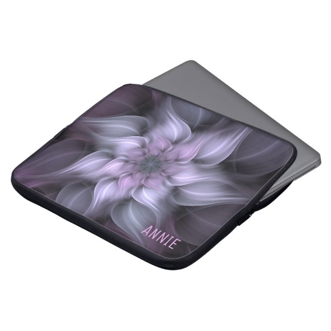 Capa Para Notebook Fractal Floral Monograma (Frente Topo)
