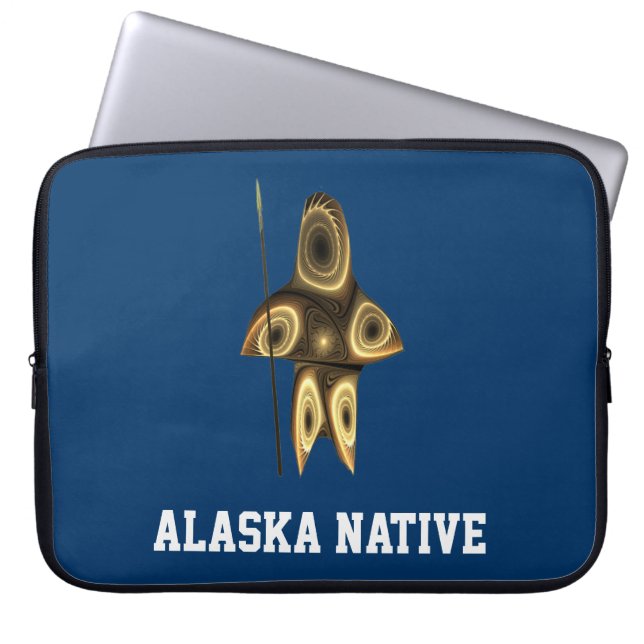 Capa Para Notebook Fractal Inuit Hunter - Nativo do Alasca (Frente)
