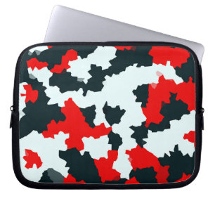 Capa Para Notebook Fractal Red Black White Pattern Design
