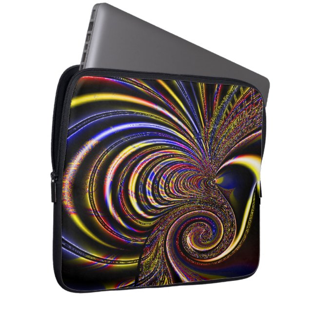 Capa Para Notebook Fractal Spiral Designed  (13") Electronics Bag (Frente Esquerda)