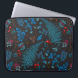 Capa Para Notebook Framboesas, folhas e insetos 1<br><div class="desc">Padrão vetorial desenhado à mão com folhas florestais,  samambaias,  amoras diversas,  besouros e mariposas</div>