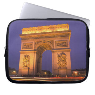 Capa Para Notebook França, Paris, Arco do Triunfo ao anoitecer.