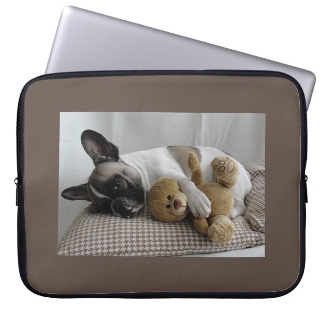 Capa Para Notebook Französische Bulldogge Teddy French Bulldog (Frente)