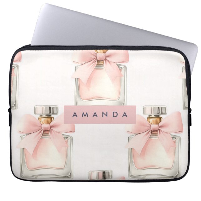 Capa Para Notebook Frasco de Perfume Personalizado Blush Padrão Coque (Frente)