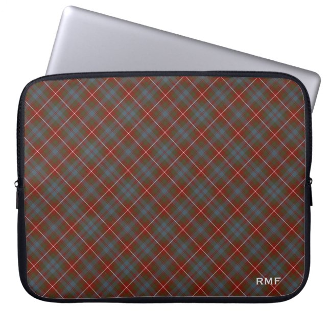 Capa Para Notebook Fraser da Reprodução Lovat Monograma de Tartan (Frente)