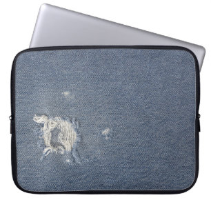 Capa Para Notebook Frayed Blue Denim Hole