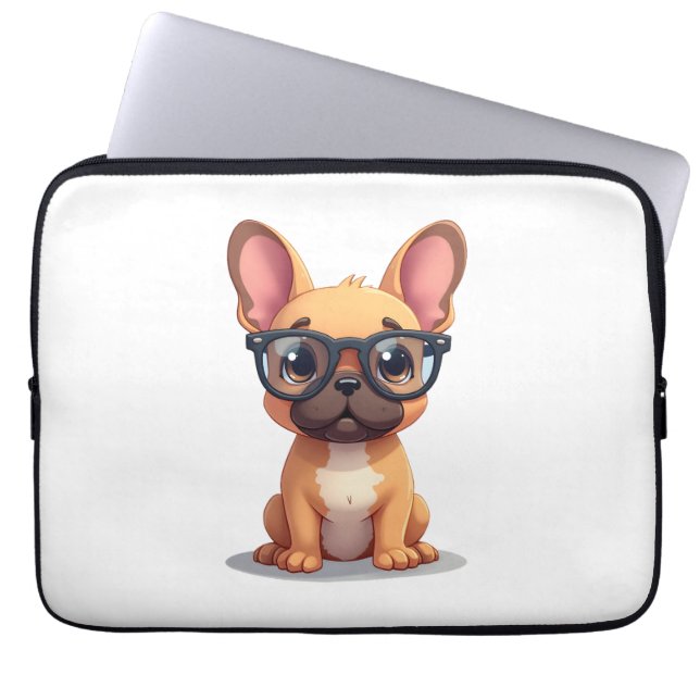 Capa Para Notebook French Bulldog Wearing Glasses Copy (Frente)