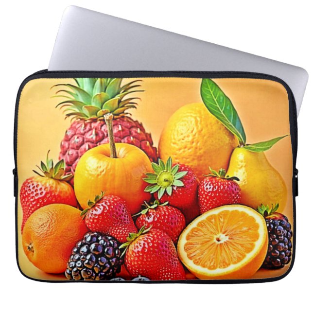 Capa Para Notebook Fresh Bounty: Vibrant Fruit Harvest Design  (Frente)
