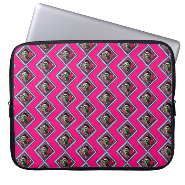 Capa Para Notebook Frida Kahlo Retro Denim Diamond Eletrônicos Bag (Frente)