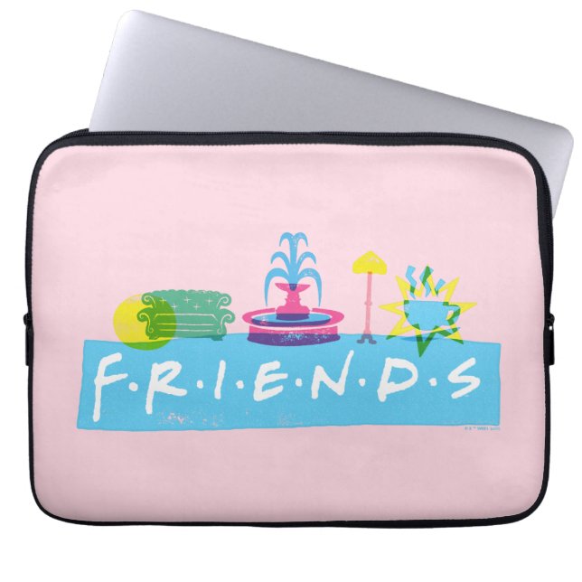 Capa Para Notebook FRIENDS™ | Logotipo com Ícones (Frente)