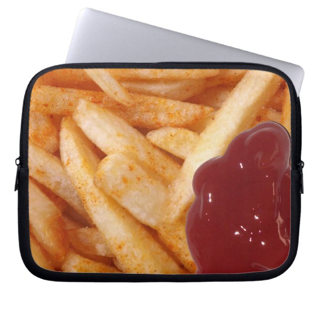 Capa Para Notebook Fries franceses e Ketchup (Frente)