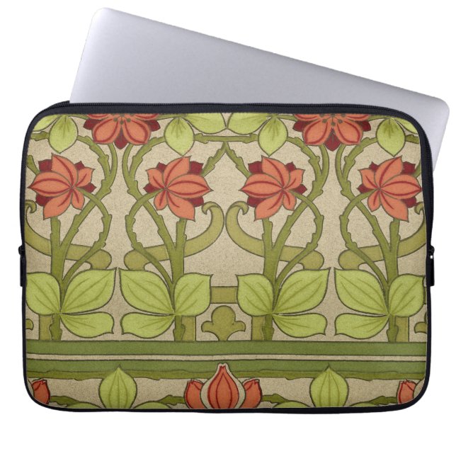 Capa Para Notebook Frieze Border Art Nouveau Floral (Frente)