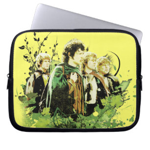 Capa Para Notebook FRODO™ com colagem vetorial de Hobbits