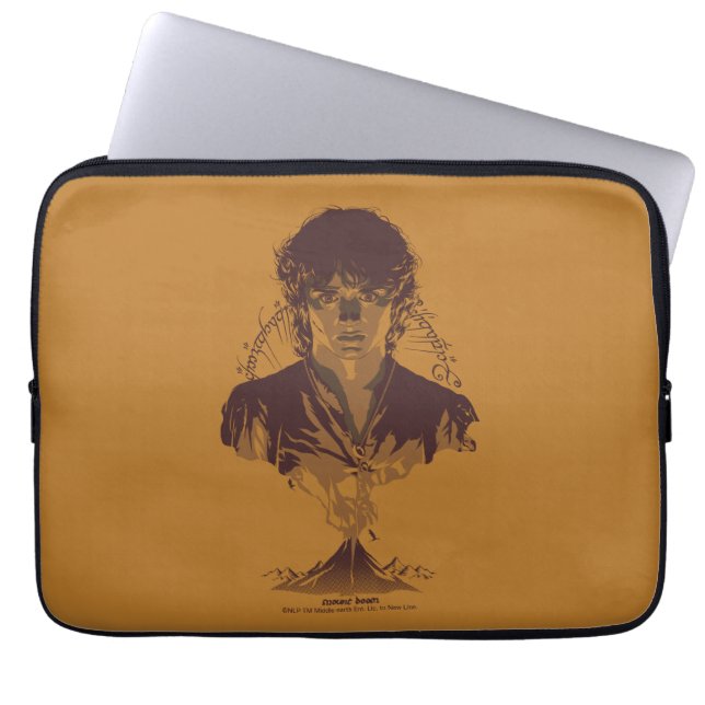 Capa Para Notebook FRODO™ MOUNT DOOM™ Inscrição Tengwar Gráfica (Frente)