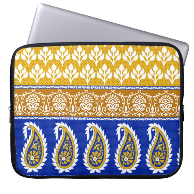 Capa Para Notebook Fronteira indiana tradicional sem costura (Frente)