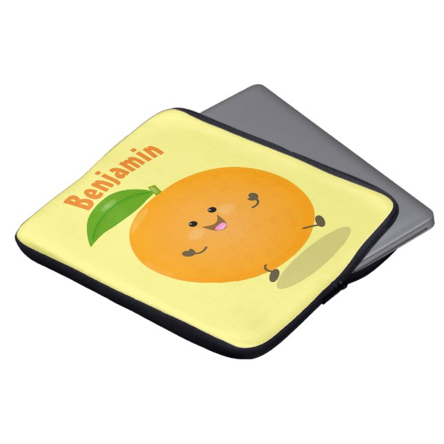 Capa Para Notebook Fruta de citrinos de laranja-dança (Frente Topo)