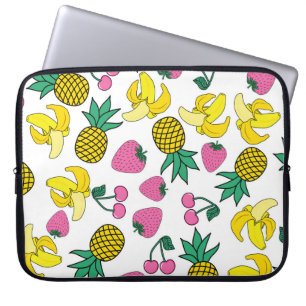 Capa Para Notebook Fruta Fiesta: Bananas, Ananases, Morangos