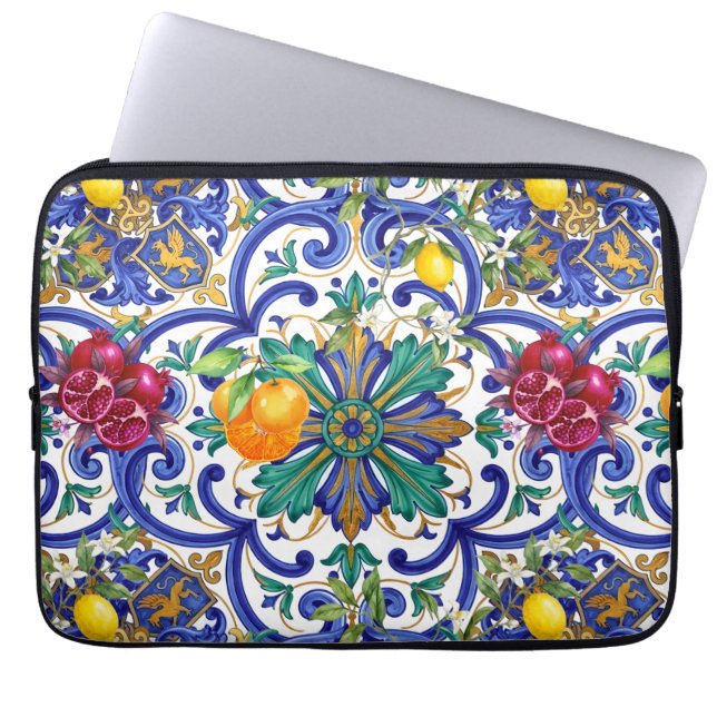 Capa Para Notebook fruta limão Mosaico Mediterrâneo  (Frente)