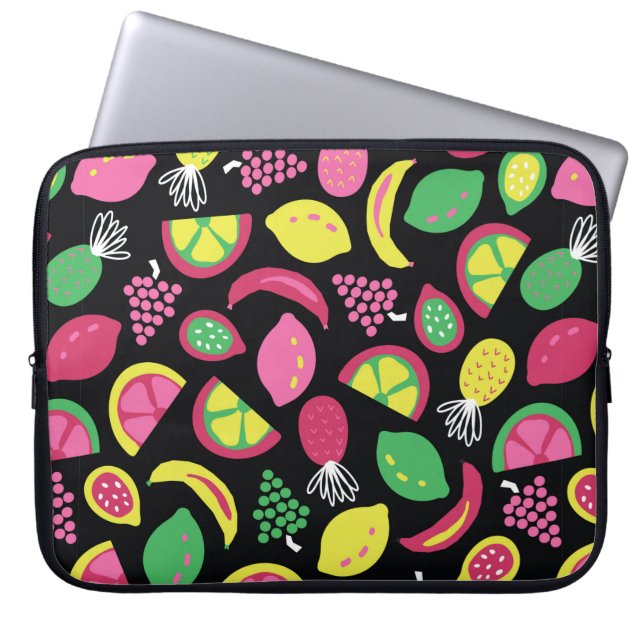 Capa Para Notebook Fruta padrão de colheita sem descontinuidades pret (Frente)