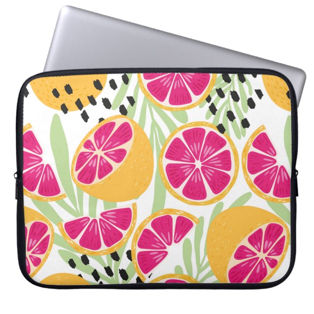 Capa Para Notebook Fruta sem costura, toranja com l tropical (Frente)