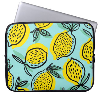 Capa Para Notebook Frutas de limão: padrão de colheita de verão.