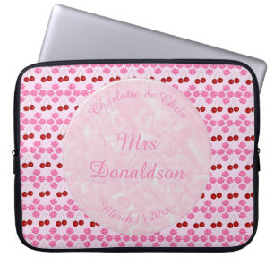 Capa Para Notebook Frutos e cerejas do Casamento da primavera cor-de-