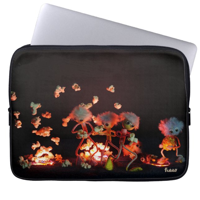 Capa Para Notebook Fubby's bij popcorn explosie uit lava gaten. (Frente)