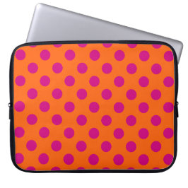 Capa Para Notebook Fuchsia bolinhas em laranja
