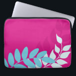 Capa Para Notebook Fuchsia e Vinhas Azuis<br><div class="desc">Folhas coloridas,  eletrônicos personalizados,  em cores brilhantes,  podem ser personalizadas com seu nome,  monograma,  iniciais,  data especial ou qualquer texto de sua escolha para uma aparência personalizada na moda. Visite nossa loja para ver mais cores e estilos.</div>