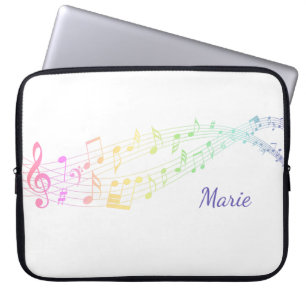 Capa Para Notebook Funcionarios Rainbow Music Note Slim Bolsa de lapt