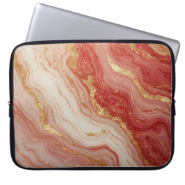 Capa Para Notebook Fundo Abstrato de Mármore Dourado Com Redemoinhos 