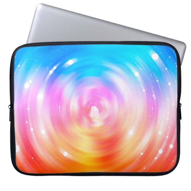 Capa Para Notebook fundo abstrato. fundo brilhante dos círculos  (Frente)