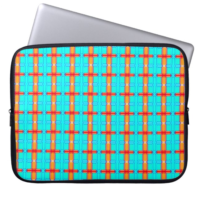 Capa Para Notebook fundo abstrato | padrão de gingham multicolor (Frente)