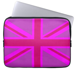 Capa Para Notebook Fundo da bandeira britânica da União de Fushia a R