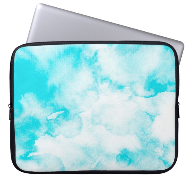 Capa Para Notebook Fundo de aquarela azul (Frente)