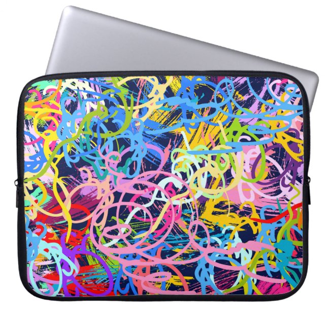 Capa Para Notebook Fundo de arte. Padrão sem costura com gradação (Frente)