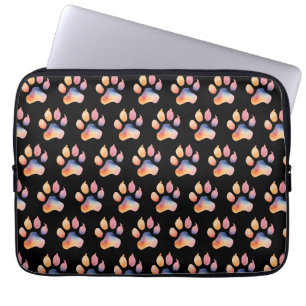 Capa Para Notebook Fundo de Impressão de Paw de Cores d'Água