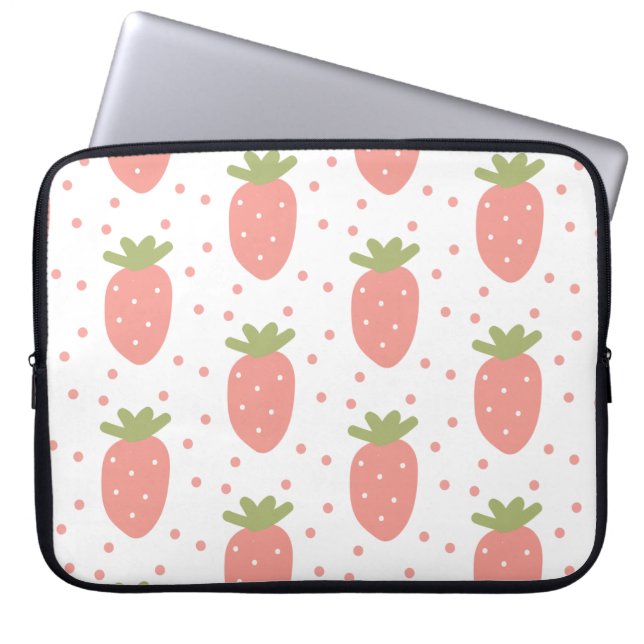Capa Para Notebook fundo de morangos frutas (Frente)