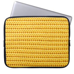 Capa Para Notebook Fundo de tecido de lã de malha amarela