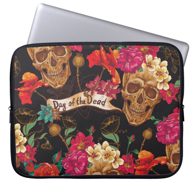 Capa Para Notebook Fundo do Morto do Dia das Flores do Crânio (Frente)
