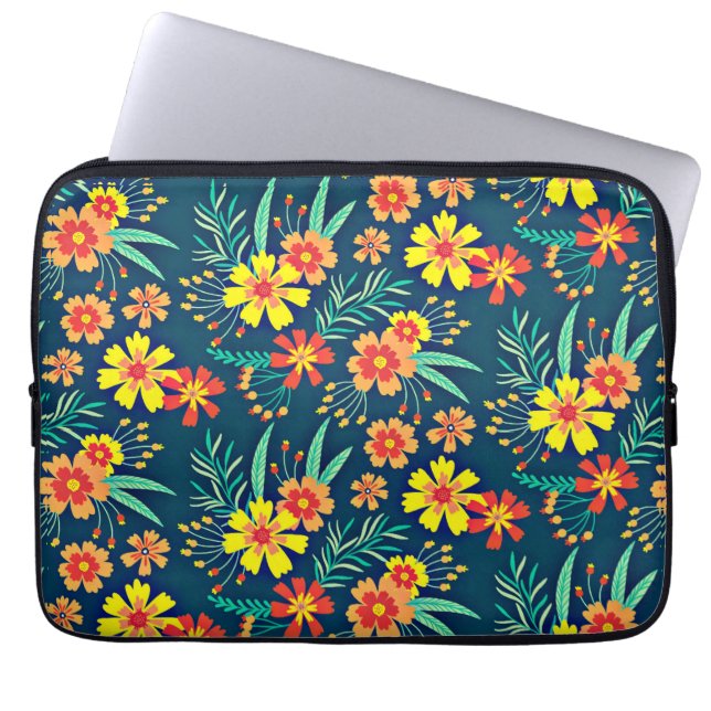Capa Para Notebook Fundo Floral Belo Design-46566 (Frente)