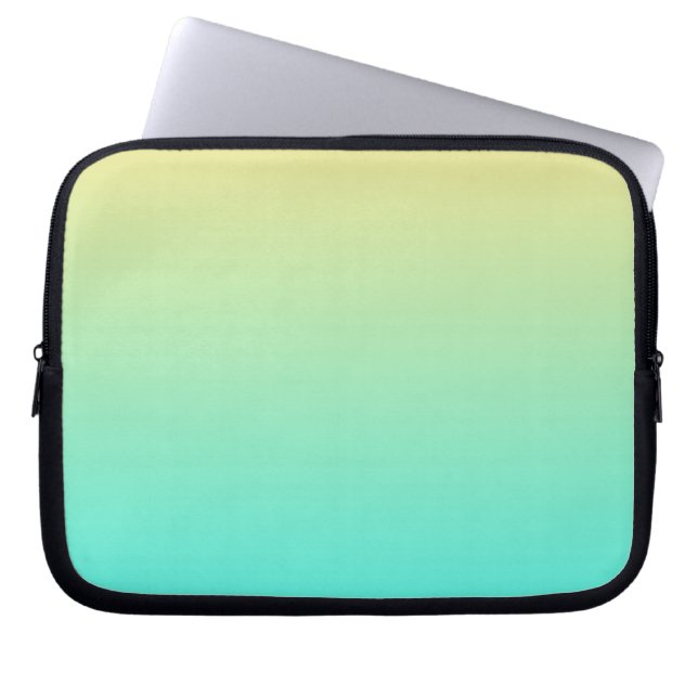 Capa Para Notebook Fundo Gradiente Pastel Turquesa Amarelo (Frente)