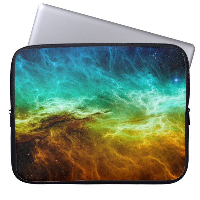Capa Para Notebook Fundo nebuloso espacial colorido,abstrato,astronom (Frente)