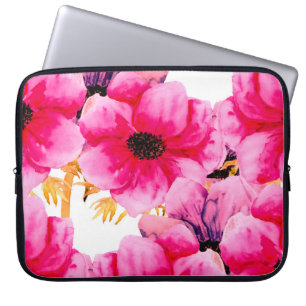 Capa Para Notebook Fundo sem descontinuidades da flor de aquarelas, b