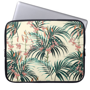 Capa Para Notebook Fundo tropical com plantas da selva. Sem costura