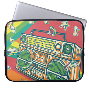 Capa Para Notebook Funky Boom Box Design Colorida